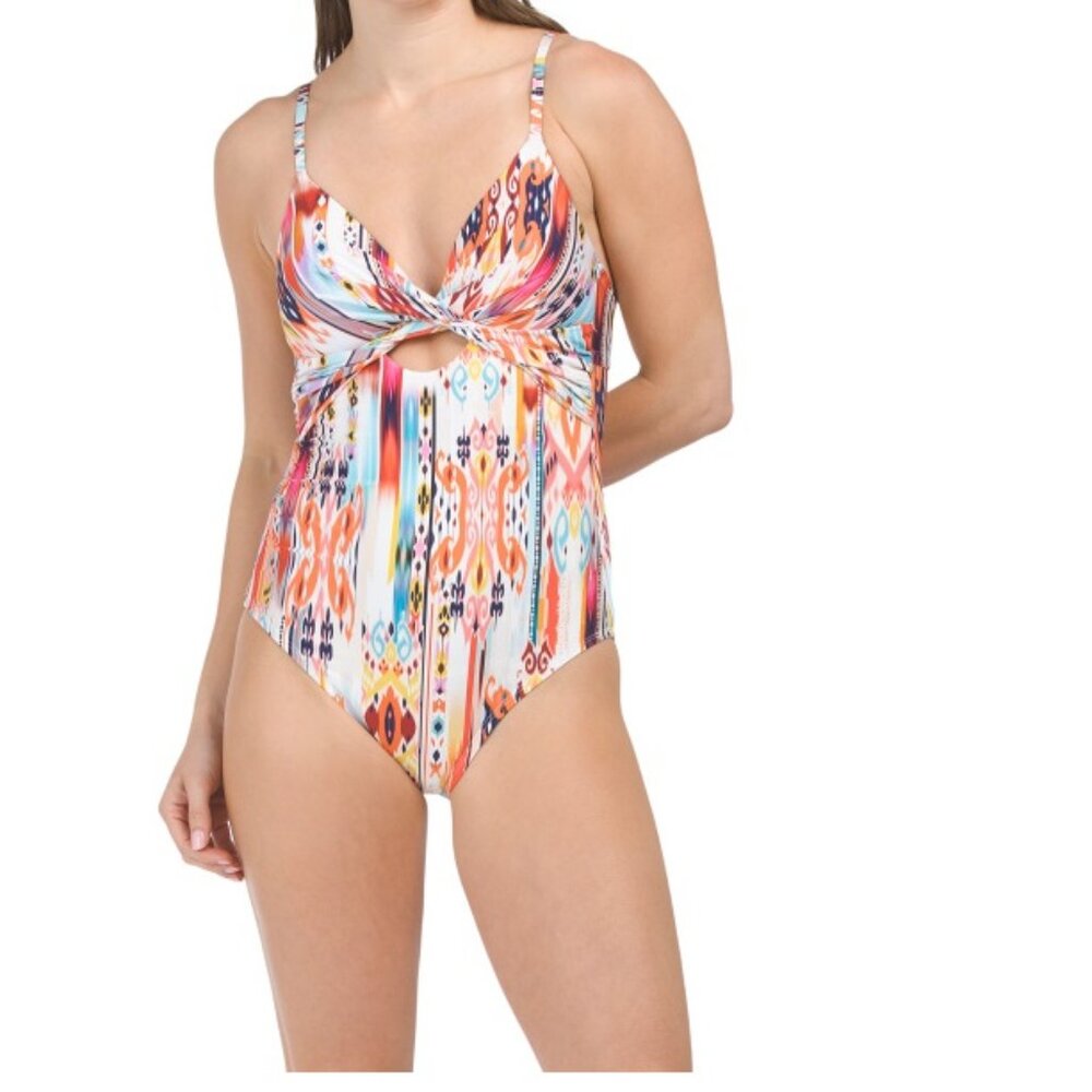 LA BLANCA  Desert Dreams Twist One-piece Swimsuit,  Size 4